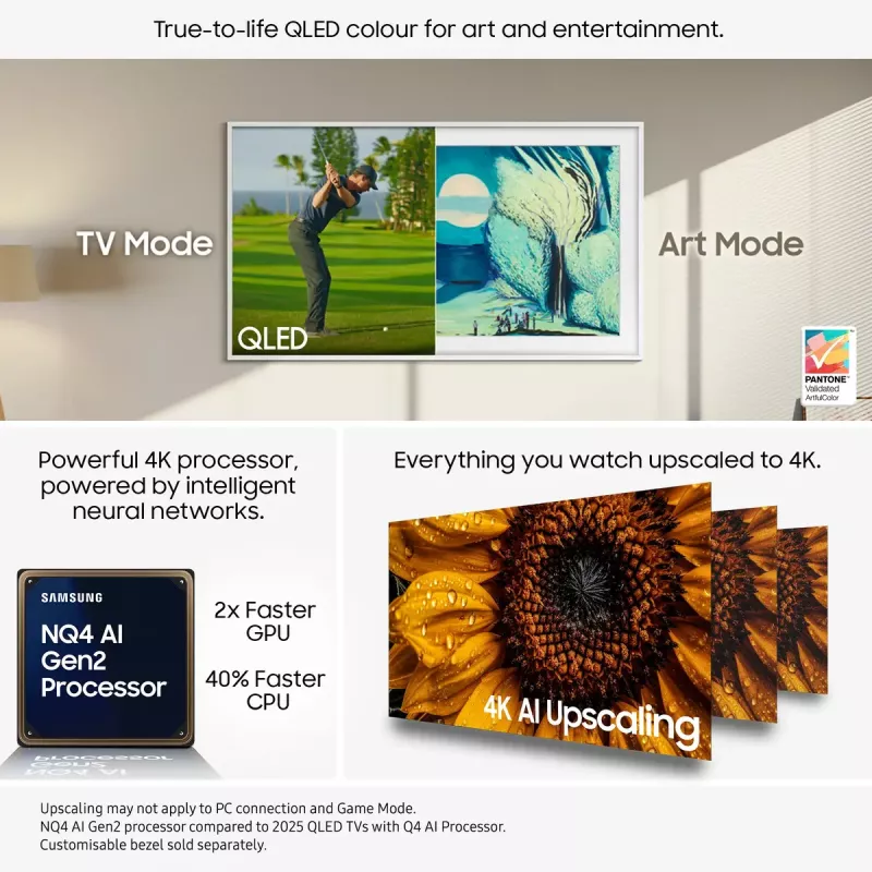 Televizorius Samsung QE65LS03FAUXXH 65 colių The Frame QLED 4K HDR Smart TV, 3840×2160, Tizen, 120 Hz