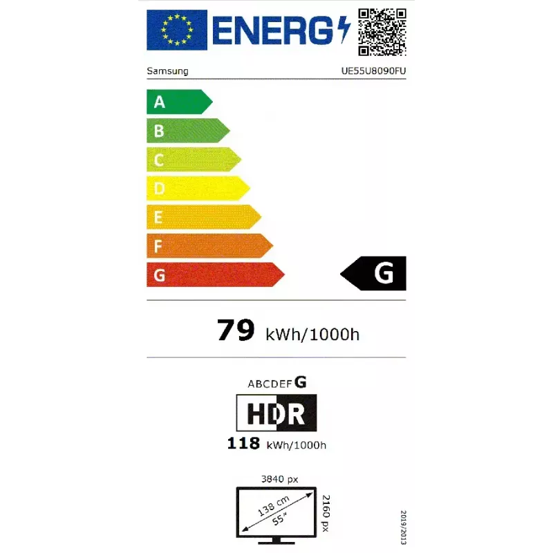 Televizorius Samsung UE55U8092FUXXH 55 colių (139,7 cm) 4K Ultra HD LED, Tizen, HDR10+, 3 be rėmelio, Wi-Fi, Bluetooth 5.3
