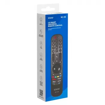 Pultelis SAVIO RC-24 IR belaidis universalus TV, juodas, mygtukinis, veikimo atstumas 10 m, palaiko 1 įrenginį