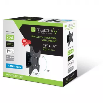 Techly ICA-LCD 2900B sieninis laikiklis televizoriui 19-37 col. su pakreipimu, juodas