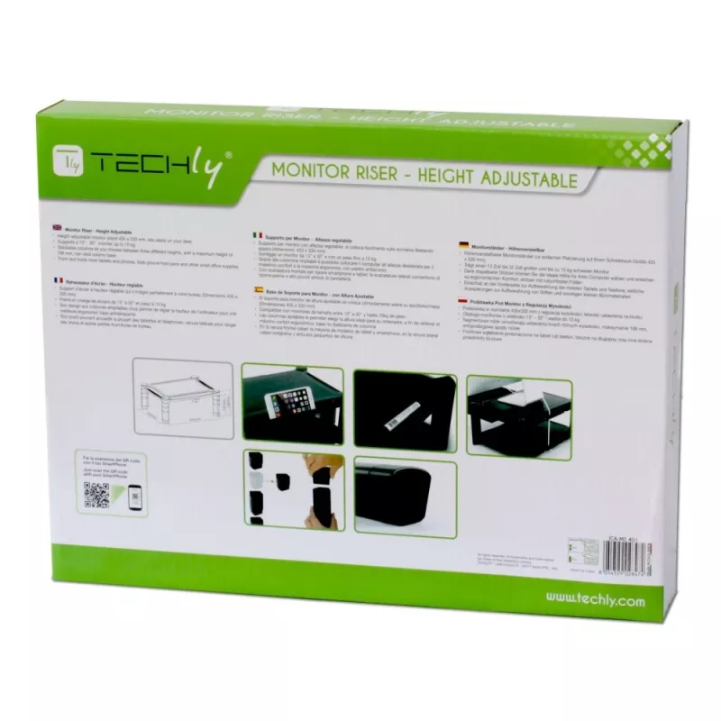 Techly ICA-MS 401 reguliuojamo aukščio išmanusis monitoriaus stovas