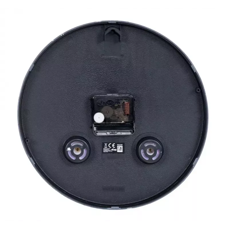 Sieninis laikrodis ESPERANZA EHC016K Lyon Black, 25 cm skersmuo, tylus mechanizmas, stiklinis dangtelis, plastikinis rėmelis