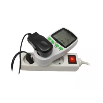 Vatmetras GreenBlue GB202 galios matuoklis 0–9999 W, 3600 W maks., 220–240 V, 16 A, LCD ekranas