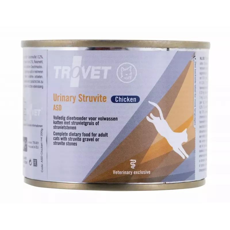 TROVET ASD Urinary Struvite drėgnas kačių ėdalas su vištiena, 200 g