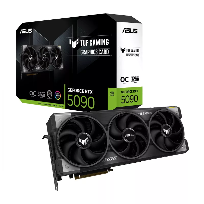 Vaizdo plokštė ASUS TUF Gaming GeForce RTX 5090 — 32 GB GDDR7, 512 bit, PCIe 5.0, 3 ventiliatoriai
