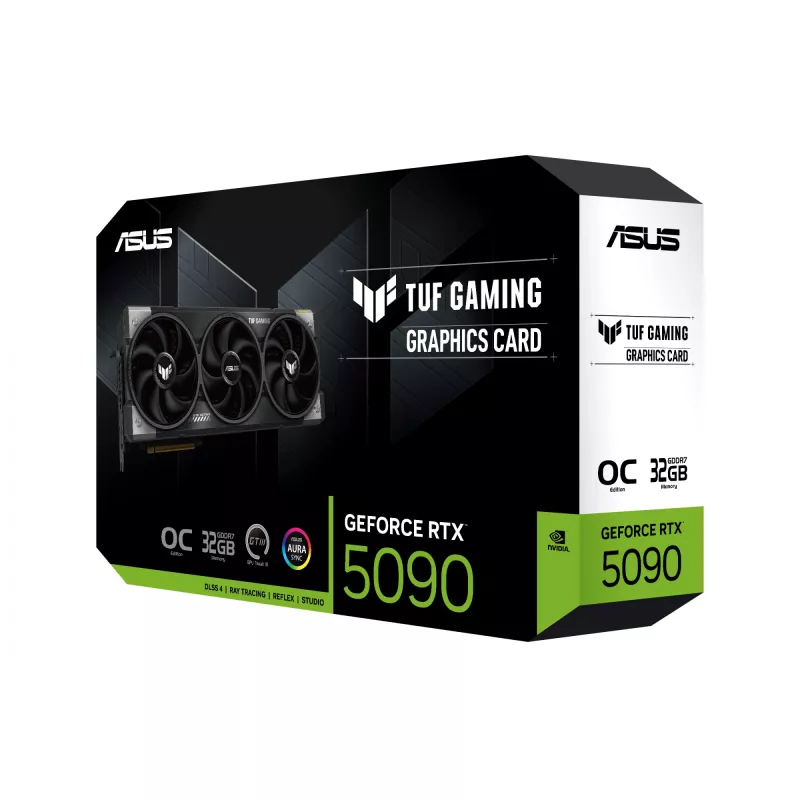 Vaizdo plokštė ASUS TUF Gaming GeForce RTX 5090 — 32 GB GDDR7, 512 bit, PCIe 5.0, 3 ventiliatoriai