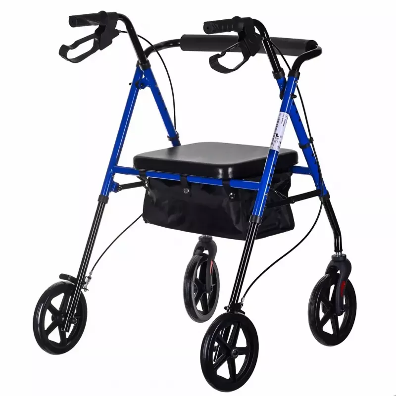 Reabilitacinis vaikštynė ActionMed CH100AM – lengvas aliumininis 4 ratų, reguliuojamas aukštis 700–937 mm, sėdynė 35×32 cm, maksimali apkrova 136 kg, sulankstomas