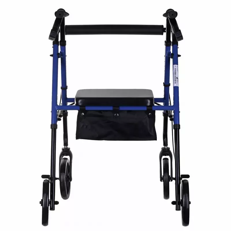 Reabilitacinis vaikštynė ActionMed CH100AM – lengvas aliumininis 4 ratų, reguliuojamas aukštis 700–937 mm, sėdynė 35×32 cm, maksimali apkrova 136 kg, sulankstomas