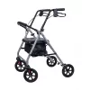 Vaikštynė / rollatorius MDH PPC035 su sėdyne ir krepšiu, aliuminis, sulankstoma, maks. apkrova 136 kg