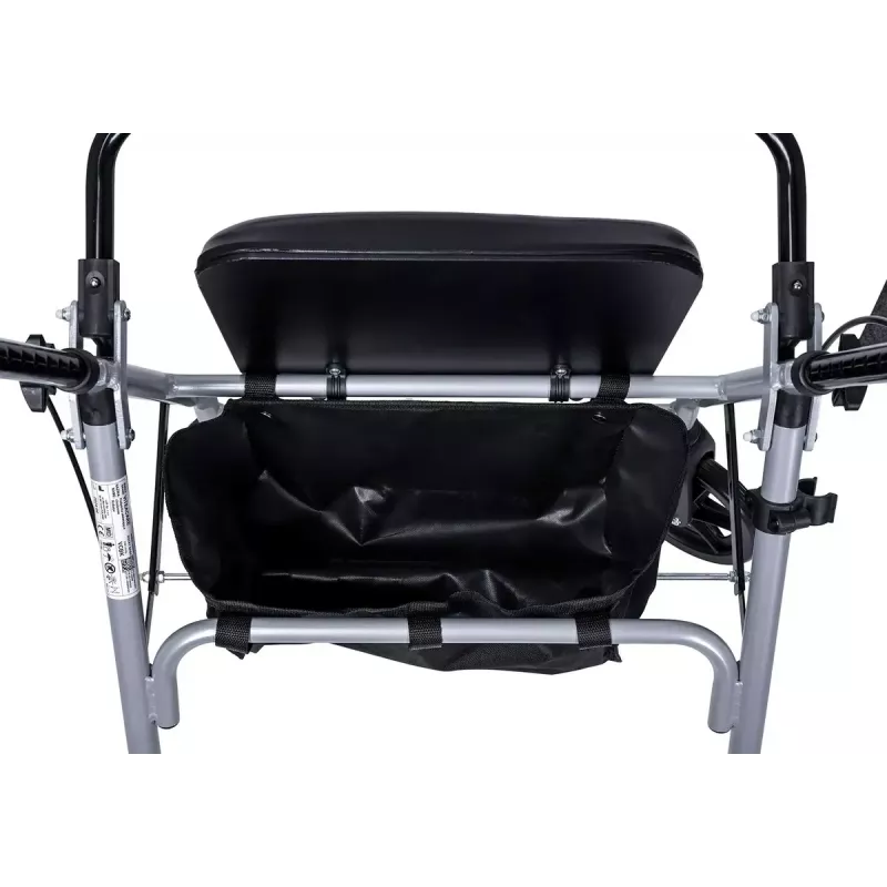 Vaikštynė / rollatorius MDH PPC035 su sėdyne ir krepšiu, aliuminis, sulankstoma, maks. apkrova 136 kg