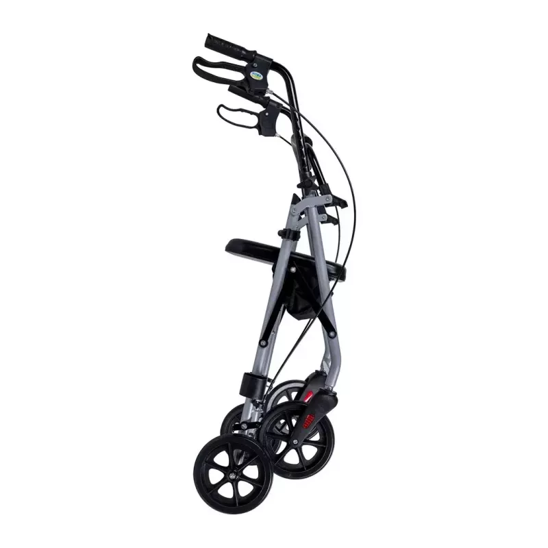 Vaikštynė / rollatorius MDH PPC035 su sėdyne ir krepšiu, aliuminis, sulankstoma, maks. apkrova 136 kg