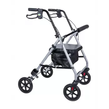 Vaikštynė / rollatorius MDH PPC035 su sėdyne ir krepšiu, aliuminis, sulankstoma, maks. apkrova 136 kg