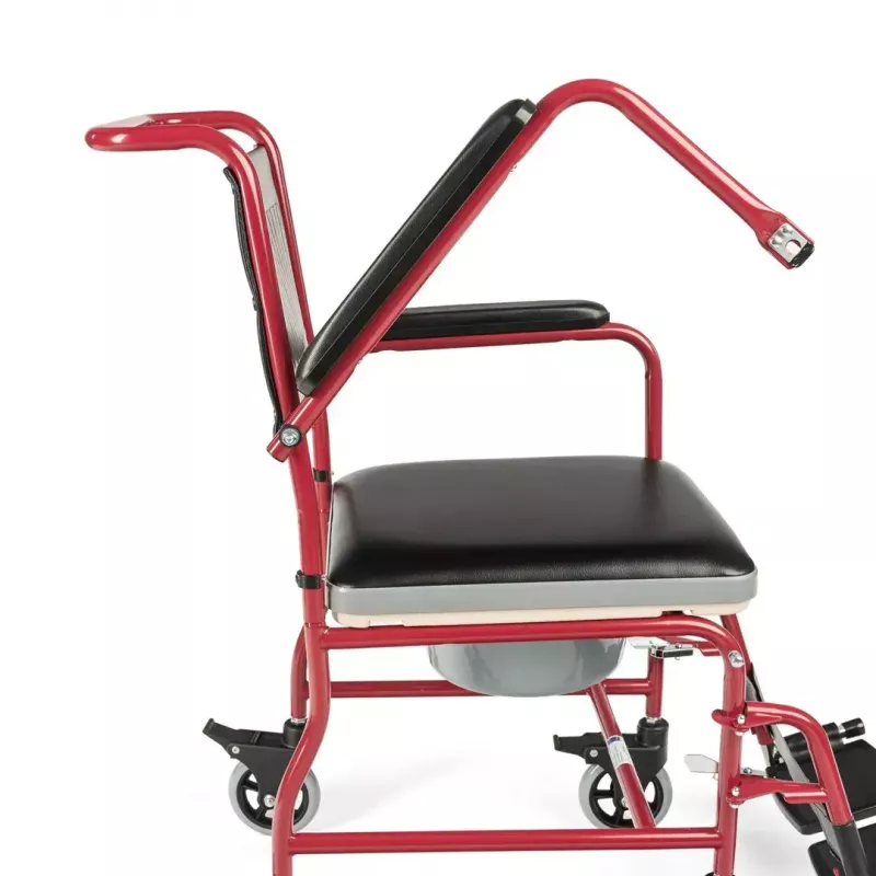 Neįgaliųjų vežimėlis su tualeto kėde TIMAGO FS 692 sulankstomas, lengvas, plieninis rėmas, 4 ratai, 100 kg