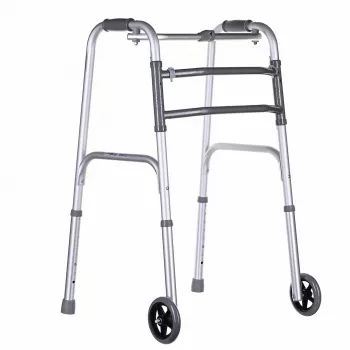 Vaikštynė VITEA CARE VCBP0031 aliumininė, reguliuojamas aukštis 82–100 cm, plotis 600 mm, maksimali apkrova 110 kg, 12 cm ratai