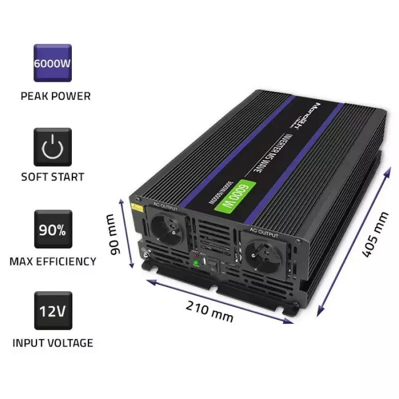 QOLTEC Monolith 6000 MS keitiklis 12V į 230V 6000W
