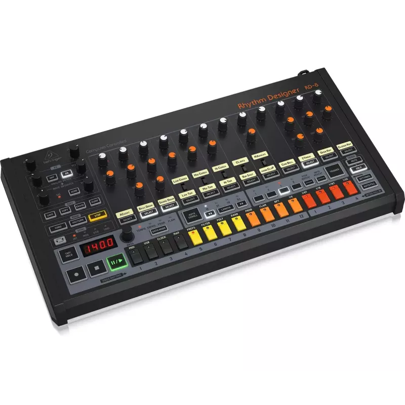 Ritmo ir būgnų mašina Behringer RD-8 MKII, kalibravimo diapazonas 10–15000 Hz