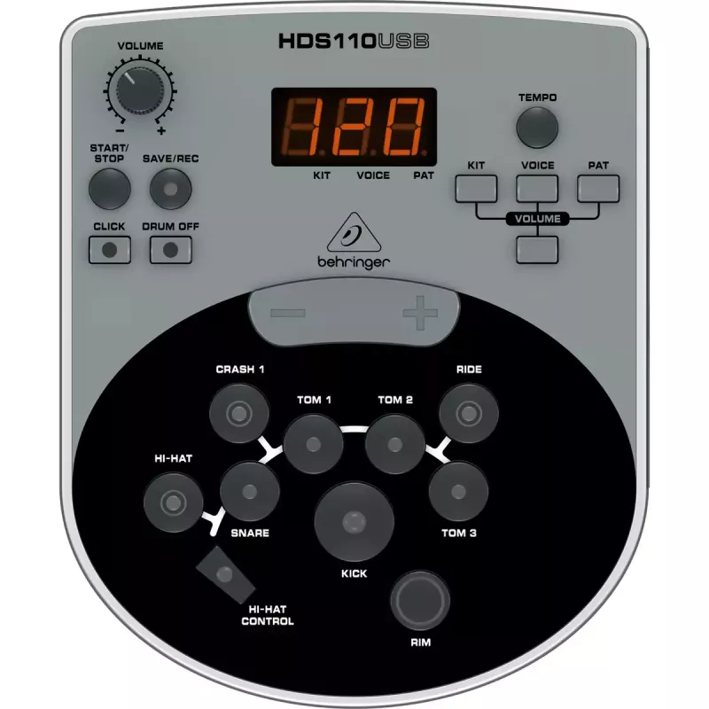 Elektrinis būgnų komplektas Behringer XD8USB su USB garso sąsaja, juodas