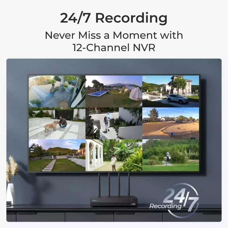 Reolink NVS12W 12 kanalų Wi-Fi 6 NVR 16MP palaikymas 2TB HDD