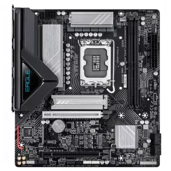 GIGABYTE B860M EAGLE pagrindinė plokštė - Intel Core Ultra serijos CPU, 6+1+2+1 fazių VRM, iki 9066MHz DDR5, 1xPCIe 5.0 + 1xPCIe 4.0 M.2, 2.5GbE LAN, USB 3.2 Gen 1