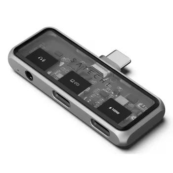 Dokavimo stotelė nešiojamam kompiuteriui Satechi ST-HXRAJM — USB 3.2 Gen 2 (Type-C), 100 W PD, pilka