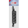 Prailginimo laidas ActiveJet COMBO-IEC-3G/1.5M — 3 gyslų IEC jungtis, 1,5 m, 3 AC lizdai, 230 V/50 Hz, 10 A, juoda