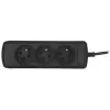 Prailginimo laidas ActiveJet COMBO-IEC-3G/1.5M — 3 gyslų IEC jungtis, 1,5 m, 3 AC lizdai, 230 V/50 Hz, 10 A, juoda