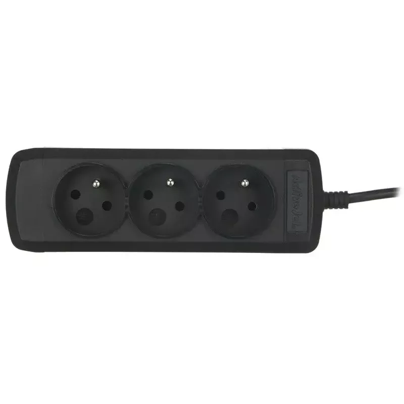 Prailginimo laidas ActiveJet COMBO-IEC-3G/1.5M — 3 gyslų IEC jungtis, 1,5 m, 3 AC lizdai, 230 V/50 Hz, 10 A, juoda