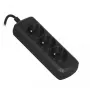 Prailginimo laidas ActiveJet COMBO-IEC-3G/1.5M — 3 gyslų IEC jungtis, 1,5 m, 3 AC lizdai, 230 V/50 Hz, 10 A, juoda