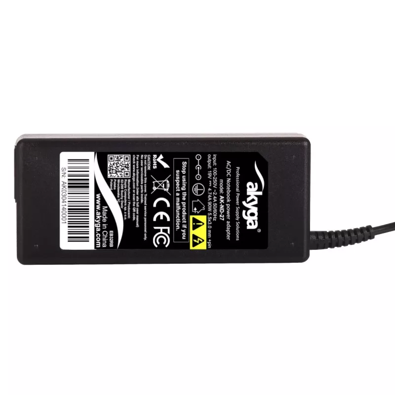 Akyga AK-ND-27 maitinimo adapteris Samsung nešiojamiesiems kompiuteriams, 90 W, 19 V, 4,74 A, 5,5 x 3,0 mm su kaiščiu