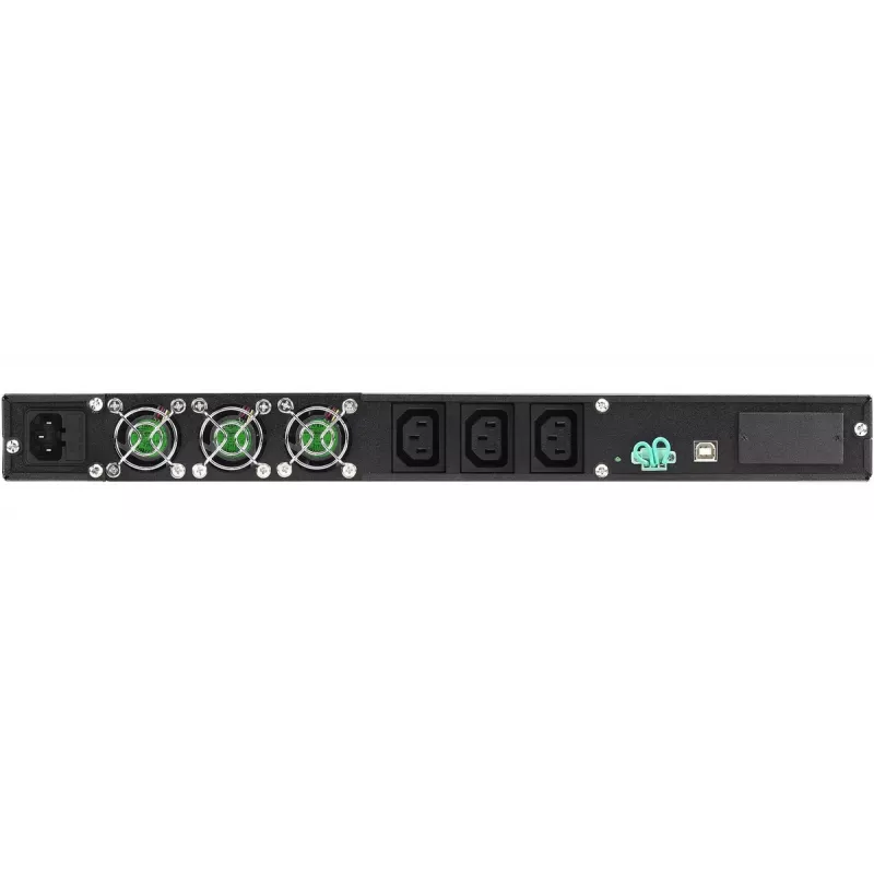 Stovo montavimo UPS PowerWalker VFI 1000R/1U — dvigubo keitimo online, 1 kVA (800 W), 3× C13 lizdai, 1U, 12,6 kg