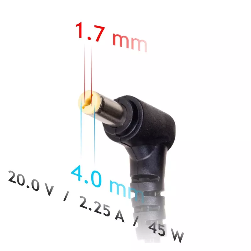 Akyga AK-ND-50 maitinimo adapteris Lenovo nešiojamiesiems kompiuteriams, 45 W, 20 V / 2,25 A, 4,0 x 1,7 mm