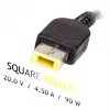 Akyga AK-ND-42 nešiojamojo kompiuterio maitinimo adapteris - 20V/4.5A, 90W, plonu (Slim Tip, SQUARE YELLOW) kištuku