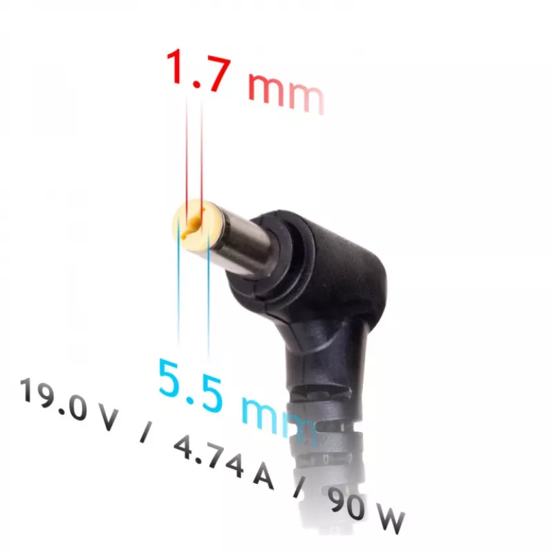 Akyga AK-ND-43 automobilinis maitinimo adapteris Acer nešiojamiesiems kompiuteriams, 90 W, 19 V / 4,74 A, 5,5 x 1,7 mm, 12 V įėjimas