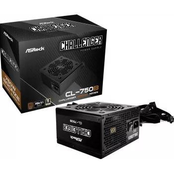 ASROCK maitinimo blokas Challenger CL-750B 750W 80+ Bronze Black ATX