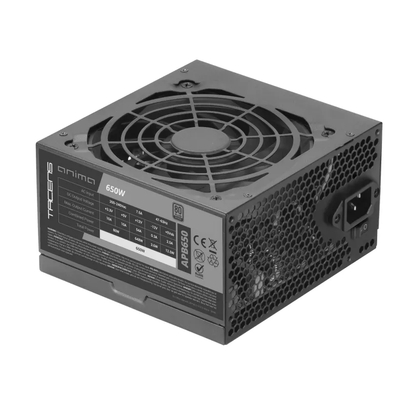 Tacens Anima APB650 maitinimo blokas 650 W 24-pin ATX ATX Juodas