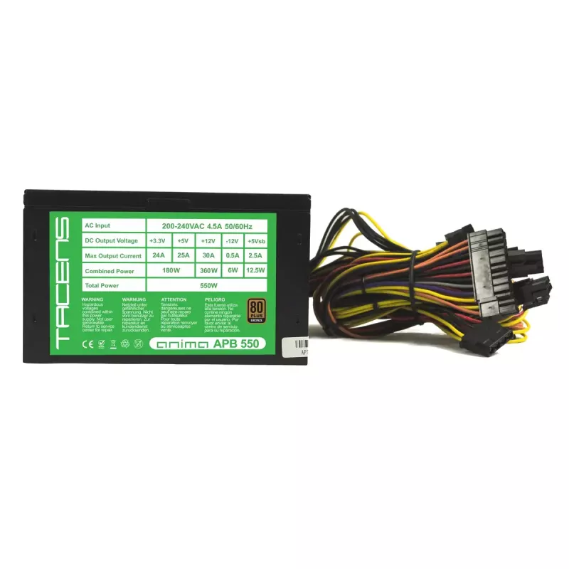 Tacens APB550 maitinimo blokas 550 W 20+4 pin ATX ATX Juodas
