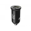 Automobilinis įkroviklis Green Cell CADM-GC-38AC 38W, 1x USB-C (PD 3.0) + 1x USB-A, aliumininis korpusas, juodas