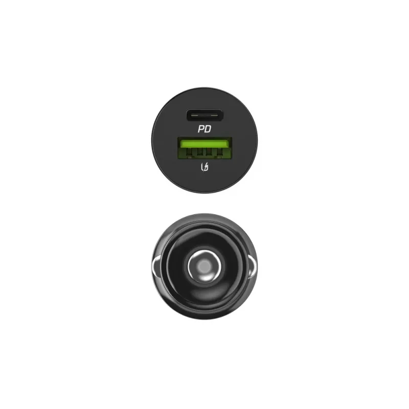 Automobilinis įkroviklis Green Cell CADM-GC-38AC 38W, 1x USB-C (PD 3.0) + 1x USB-A, aliumininis korpusas, juodas