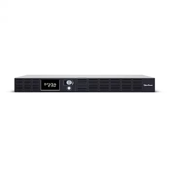 Nepertraukiamo maitinimo šaltinis CYBERPOWER OR1000ERM1U — 1 kVA (600 W), Line-Interactive, stelažinis 1U, 6× C13 lizdai, LCD, sidabrinis