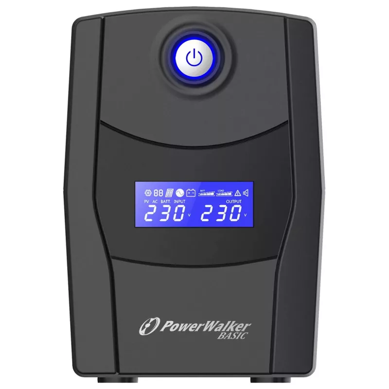 Nepertraukiamo maitinimo šaltinis PowerWalker VI 1000 STL, Line-Interactive 1 kVA (600 W), 230 V, AVR, LCD, 2x E tipo lizdai, USB