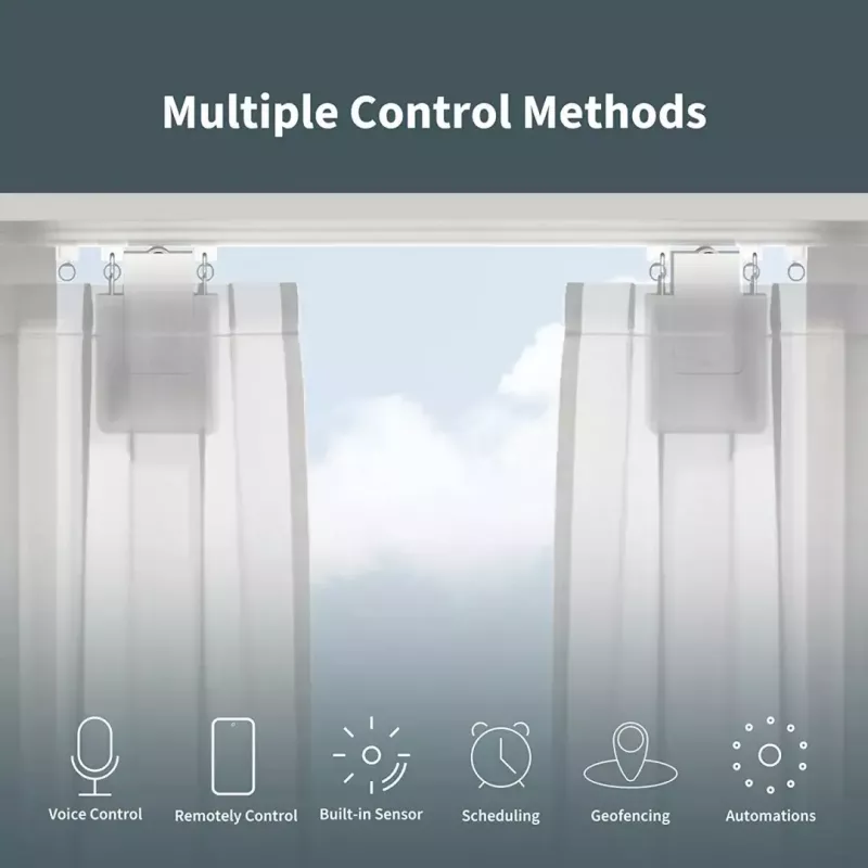 Aqara Curtain Driver E1, bėginė versija (CM-M01-TRACK) – automatinis užuolaidų valdiklis