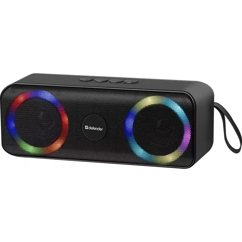 Nešiojamas Bluetooth garsiakalbis DEFENDER Q1 Juodas, 10 W RMS, 1200 mAh, Bluetooth 5.0, MicroSD, FM, AUX, USB