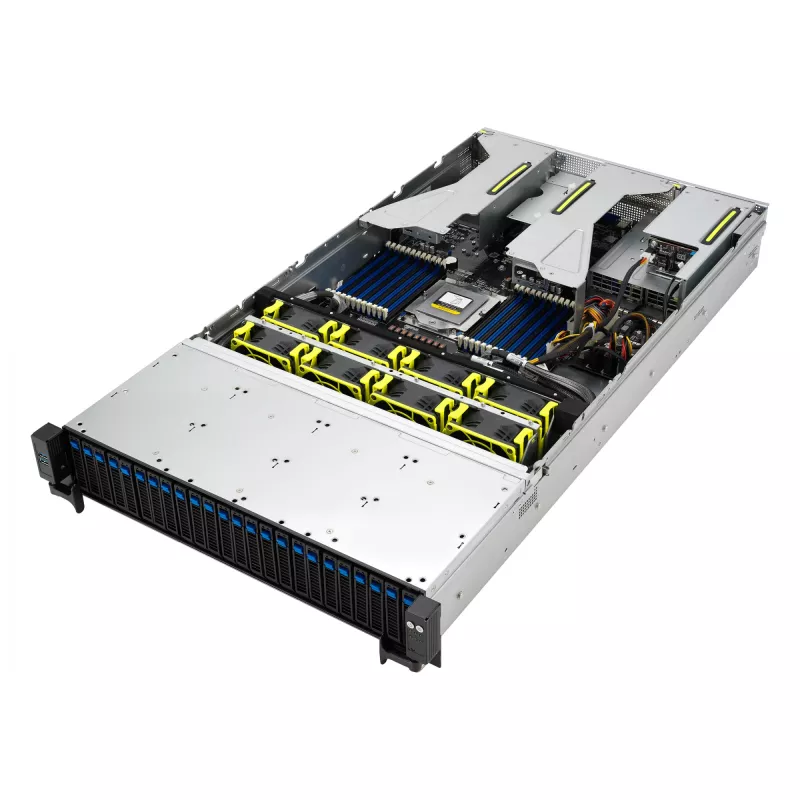 ASUS RS521A-E12-RS24U Socket SP5 stovo serveris (2U) juoda, sidabrinė