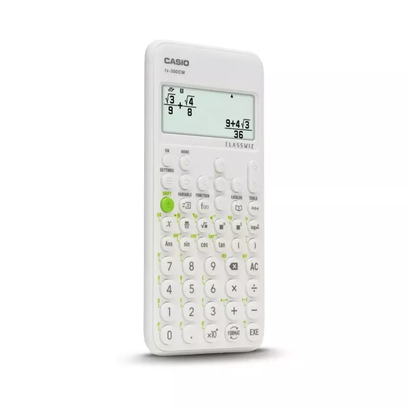 Mokslinis skaičiuotuvas CASIO ClassWiz FX-350EX kišeninis — 16 skaitmenų, 2 eilučių ekranas, baterijinis, pilkas, kišeninis dydis