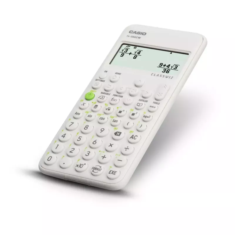 Mokslinis skaičiuotuvas CASIO ClassWiz FX-350EX kišeninis — 16 skaitmenų, 2 eilučių ekranas, baterijinis, pilkas, kišeninis dydis