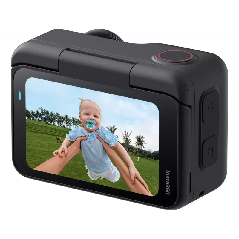 Veiksmo kamera Insta360 GO Ultra Standard Black — 4K Ultra HD 3840×2880, 1/1.28 colio jutiklis, 240 kadrų/s, Wi‑Fi, įmontuotas ekranas, MicroSD, 52,9 g