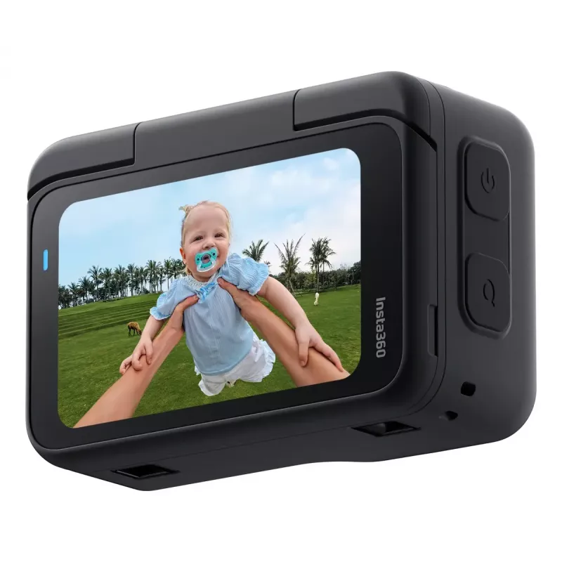 Veiksmo kamera Insta360 GO Ultra Standard Black — 4K Ultra HD 3840×2880, 1/1.28 colio jutiklis, 240 kadrų/s, Wi‑Fi, įmontuotas ekranas, MicroSD, 52,9 g