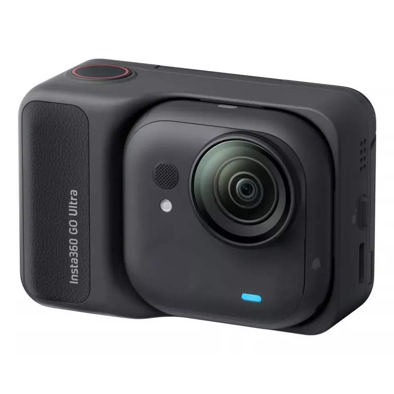 Veiksmo kamera Insta360 GO Ultra Standard Black — 4K Ultra HD 3840×2880, 1/1.28 colio jutiklis, 240 kadrų/s, Wi‑Fi, įmontuotas ekranas, MicroSD, 52,9 g