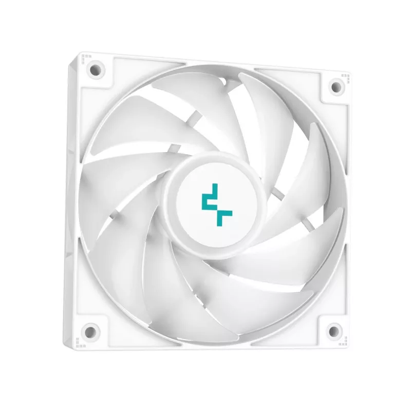 Vandens aušintuvas „viskas viename“ DeepCool LS520 SE WH — 240 mm radiatorius, 2x 120 mm PWM ventiliatoriai, balta spalva, varinis pagrindas