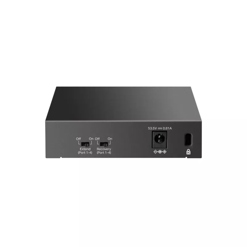 Nevaldomas komutatorius TP-LINK LS105P, 5x Fast Ethernet (10/100) prievadai, 4x PoE prievadai, 1 Gbit/s perjungimo talpa, be ventiliatoriaus, juodas